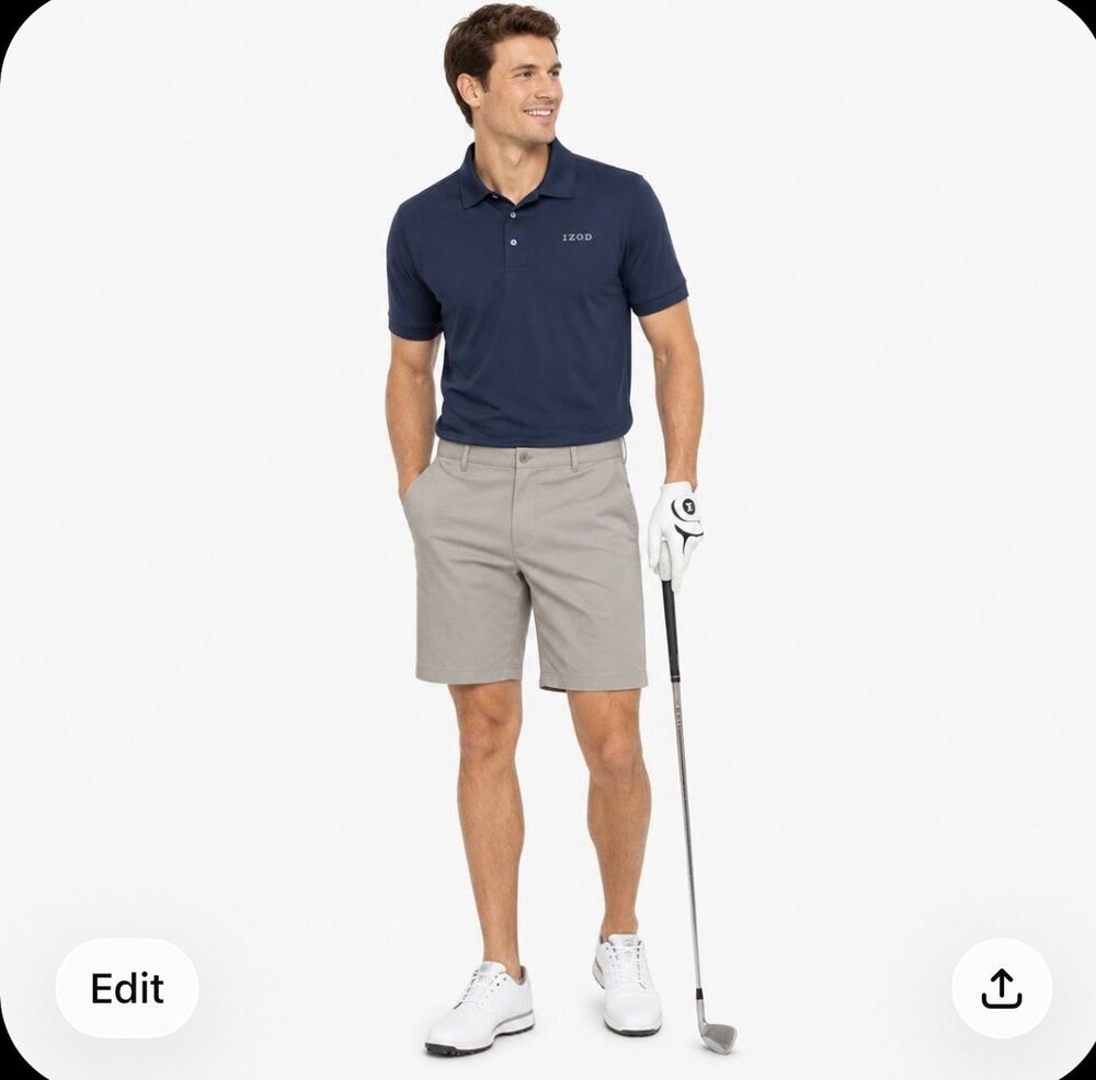 IZOD Golf Shorts Men's Size 40 Gray Performance Stretch Flat Front NWT
